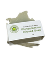Phytoplankton Infused Soap bar, 4oz, with organic ingredients for revitalizing skin, displayed with natural green powder in a pack of 3